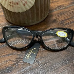 ICU black Cat Eye readers NWT 1.75